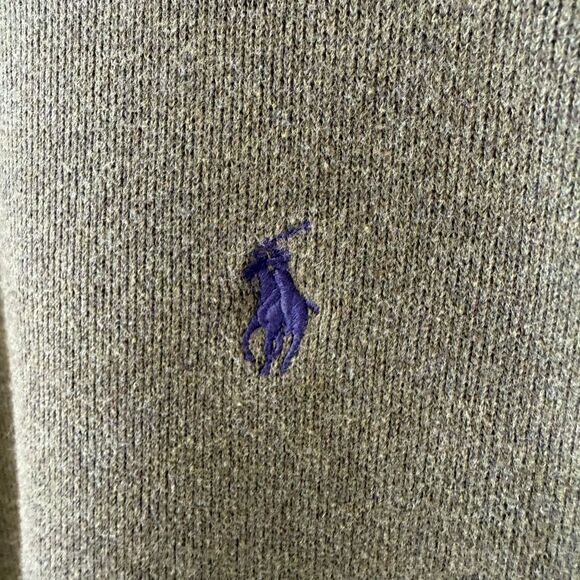 Polo Ralph Lauren Olive Green Cotton Quarter Zip Sweater XL - Picture 5 of 6